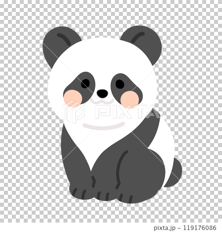 Simple and cute panda hand-drawn full-body illustration, no main lines 119176086