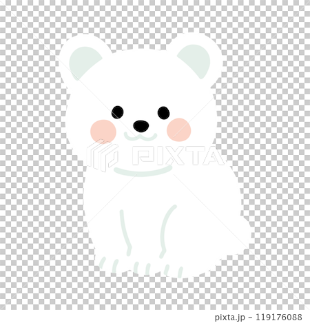 簡單可愛的北極熊手繪全身插畫,無主線 簡單可愛的北極熊手繪全身插畫,無主線 119176088