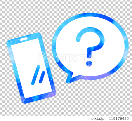 Marble starry sky | Question mark and smartphone Marble starry sky | Question mark and smartphone 119176420