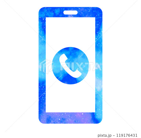 マーブルな星空｜電話アイコンのスマートフォン 119176431