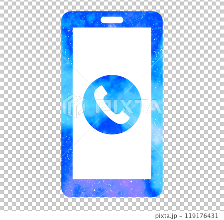 マーブルな星空｜電話アイコンのスマートフォン 119176431