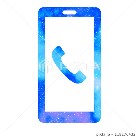 マーブルな星空｜電話アイコンのスマートフォン 119176432