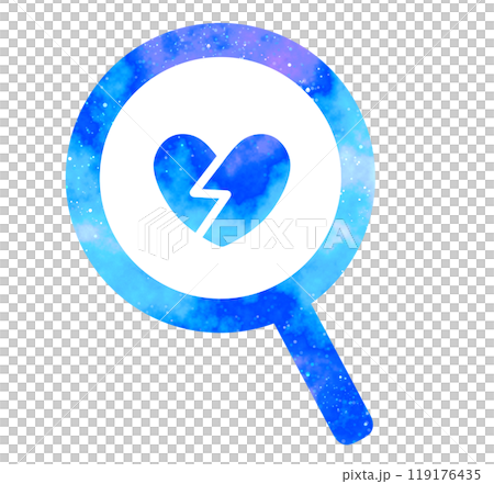 Marble starry sky | Cracked heart shape magnifying glass 119176435