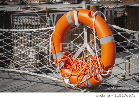 Lifebuoy on the dock 119176673