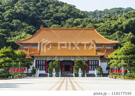 The architectural landscape of the National Revolutionary Martyrs' Shrine in Taipei, Taiwan. 119177595