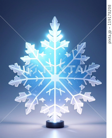 Snowflake on a blue background, with shine and glitter, copy space. Winter, New Year, Christmas Snowflake on a blue background, with shine and glitter, copy space. Winter, New Year, Christmas 119178208