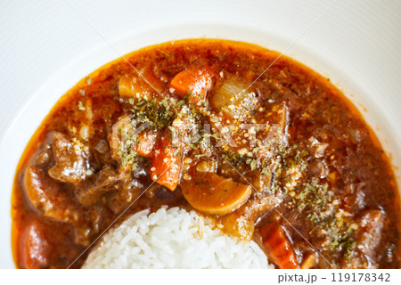Beef casserole, with herbs and vegetables Beef casserole, with herbs and vegetables 119178342
