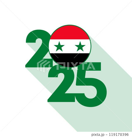 2025 banner with Syria flag inside. Vector illustration. 119178396