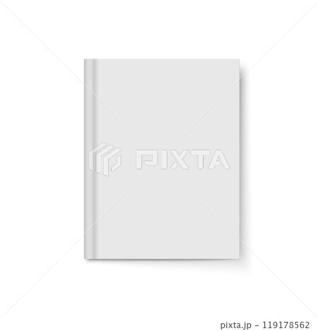 Blank hardcover book mockup. Blank realistic book. Vector illustration isolated on white background. 119178562