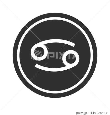 Cancer. Zodiac signs symbol. Astrological and horoscope icon. Flat vector images in simple style Cancer. Zodiac signs symbol. Astrological and horoscope icon. Flat vector images in simple style 119178584
