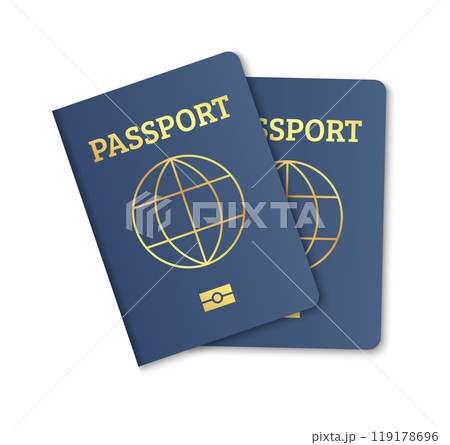 Travel passport. International ID document. Realistic vector template 119178696