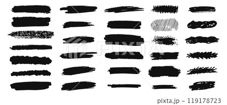 Brush stroke. Grunge texture, ink, brush pattern, brush stroke material. Vector illustration 119178723