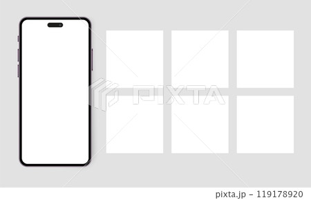 Smartphone Mockup With Blank Screens For Social Media And App Design. Vector Illustration Smartphone Mockup With Blank Screens For Social Media And App Design. Vector Illustration 119178920