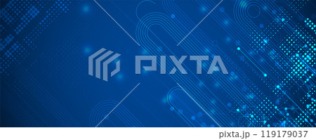 Abstract modern science and technology futuristic dark blue background. Handmade vector. 119179037