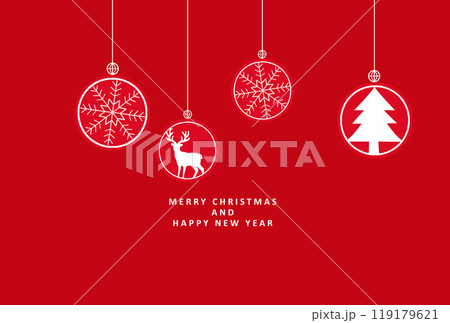 クリスマスカード 北欧 赤いグリーティングカード クリスマスカード 北欧 赤いグリーティングカード 119179621