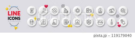 Timer, Chemistry lab and Champagne line icons. White buttons 3d icons. Pack of Winner flag, Seo timer, Cursor icon. Package protection, Loyalty points, Mail pictogram. Vector Timer, Chemistry lab and Champagne line icons. White buttons 3d icons. Pack of Winner flag, Seo timer, Cursor icon. Package protection, Loyalty points, Mail pictogram. Vector 119179840