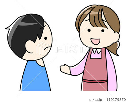 会話する親子のイラスト 会話する親子のイラスト 119179870