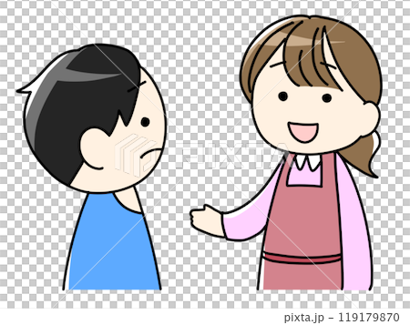 会話する親子のイラスト 会話する親子のイラスト 119179870