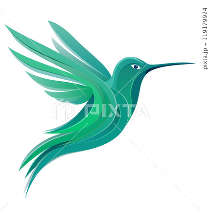 hummingbird beautiful little bird stylish logo for your business vector illustration 119179924