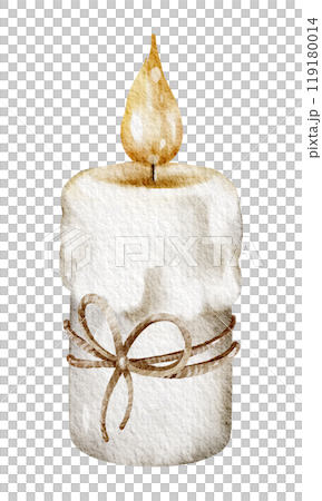 watercolor, candle, flame 119180014