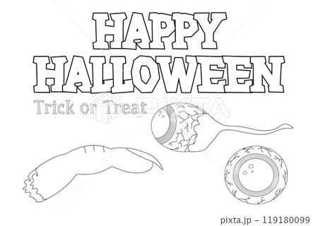 Halloween Coloring Page with Eyes and Trick or Treat Halloween Coloring Page with Eyes and Trick or Treat 119180099