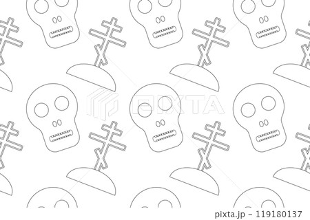 Skulls and Graves Halloween Coloring Page Skulls and Graves Halloween Coloring Page 119180137