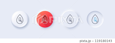 No alcohol line icon. Neumorphic, Red gradient, 3d pin buttons. Organic tested sign. Water drop symbol. Line icons. Neumorphic buttons with outline signs. Vector No alcohol line icon. Neumorphic, Red gradient, 3d pin buttons. Organic tested sign. Water drop symbol. Line icons. Neumorphic buttons with outline signs. Vector 119180143