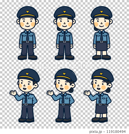 police officer character illustration police officer character illustration 119180494