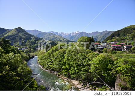 諏訪峡大橋から眺める～利根川、谷川岳～ 119180502