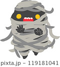 かわいいおばけハロウィン素材に使えるミイラ男です 119181041