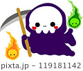 かわいいおばけのハロウィン素材死神さん 119181142