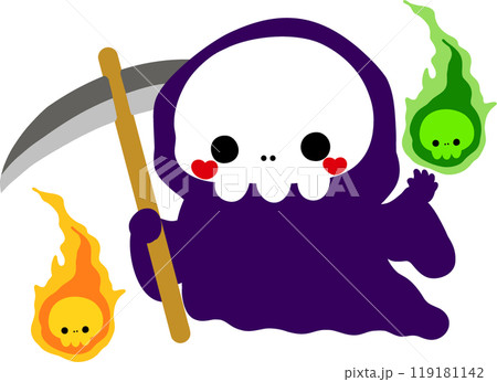 かわいいおばけのハロウィン素材死神さん かわいいおばけのハロウィン素材死神さん 119181142