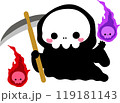 かわいいおばけのハロウィン素材死神さん 119181143