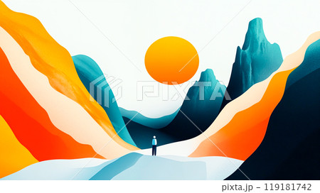 Adventure in the Unknown Landscape Illustration Adventure in the Unknown Landscape Illustration 119181742