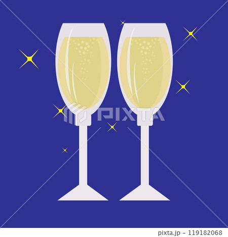 glass of champagne, sparkling wine, new year, holiday, fun, toast, new Year's eve. it can be used as a design for postcards, posters, posts and stories glass of champagne, sparkling wine, new year, holiday, fun, toast, new Year's eve. it can be used as a design for postcards, posters, posts and stories 119182068