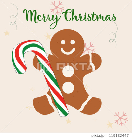 new year, new year's card, christmas cookies. can be used for postcards, posters, posters, for design 119182447