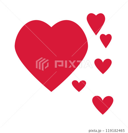 Set of heart icons. Vector illustration. Love, Valentine's day. Cards, posters, design heart 119182465