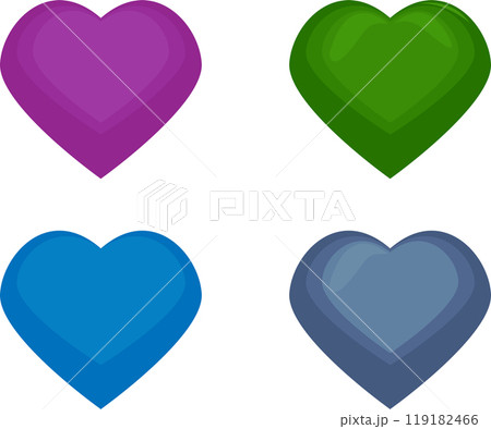 Set of heart icons. Vector illustration. Love, Valentine's day. Cards, posters, design heart 119182466