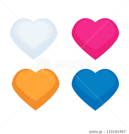 Set of heart icons. Vector illustration. Love, Valentine's day. Cards, posters, design heart 119182467