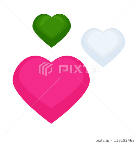 Set of heart icons. Vector illustration. Love, Valentine's day. Cards, posters, design heart 119182468