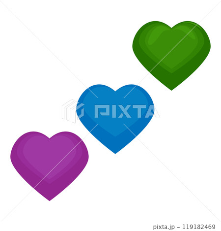 Set of heart icons. Vector illustration. Love, Valentine's day. Cards, posters, design heart 119182469