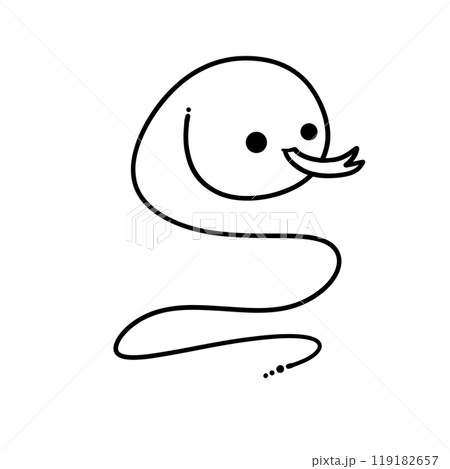 ヘビの線画 119182657