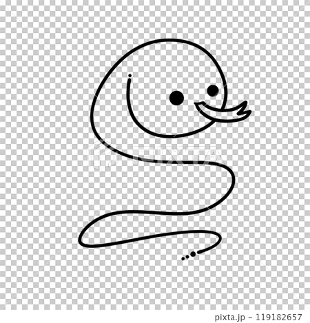ヘビの線画 119182657