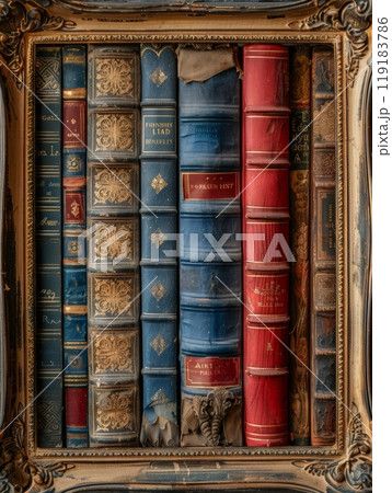 Vintage Back to School Frame Background with Antique Books for Educational and Academic Themes Vintage Back to School Frame Background with Antique Books for Educational and Academic Themes 119183786
