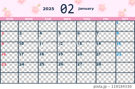 2025 年 2 月月曆 119184330
