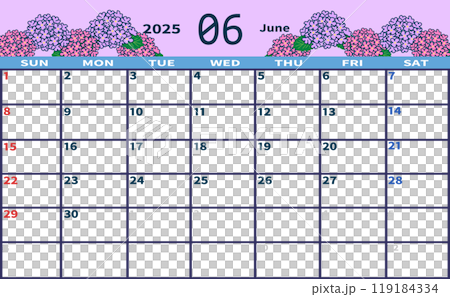 2025 年 6 月月曆 119184334