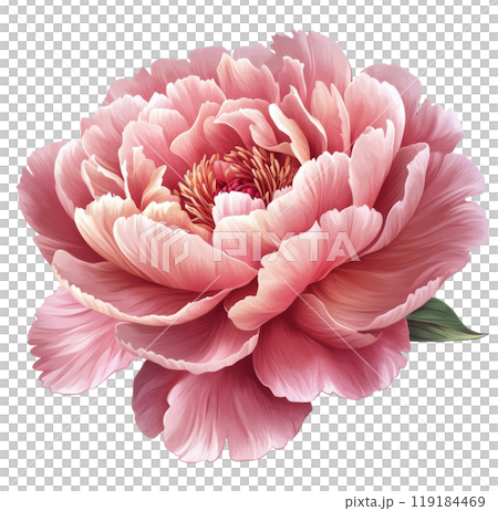 A vibrant pink peony blooming gracefully in a serene garden setting during springtime A vibrant pink peony blooming gracefully in a serene garden setting during springtime 119184469