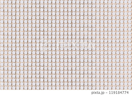 [素材] 白い円形セルが整列したレトロフューチャー的なメカニズムのテクスチャ背景。 119184774