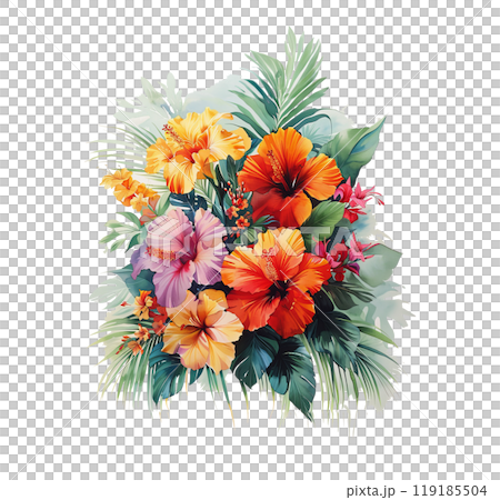 A Painting of a Bouquet of Colorful Flowers 119185504