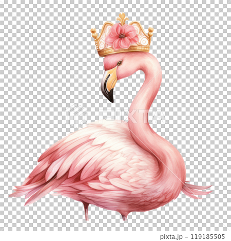 Floral Crowned Flamingo Portrait Floral Crowned Flamingo Portrait 119185505